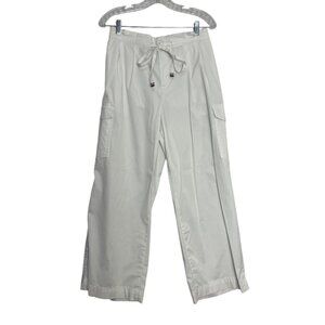 Tommy Hilfiger Paperbag Cargo Pants Medium White Belted Waist Cotton Blend Summe